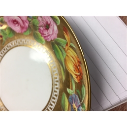  Early 19th century Spode cup and saucer & coffee can and saucer, c1820, painted with a continuous band of flowers against a gilt ground above a Greek-key border, pattern no. 2049 (4)  