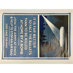 Seven small posters comprising five Soviet military/space programme related subjects including weapon sections; and two reproduction British WW2 recruitment type posters; all unframed (7)