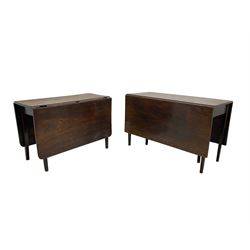 Two George III mahogany gate-leg dining table, rectangular tops, on square tapering supports (the largest - 114cm x 53cm, H70cm)