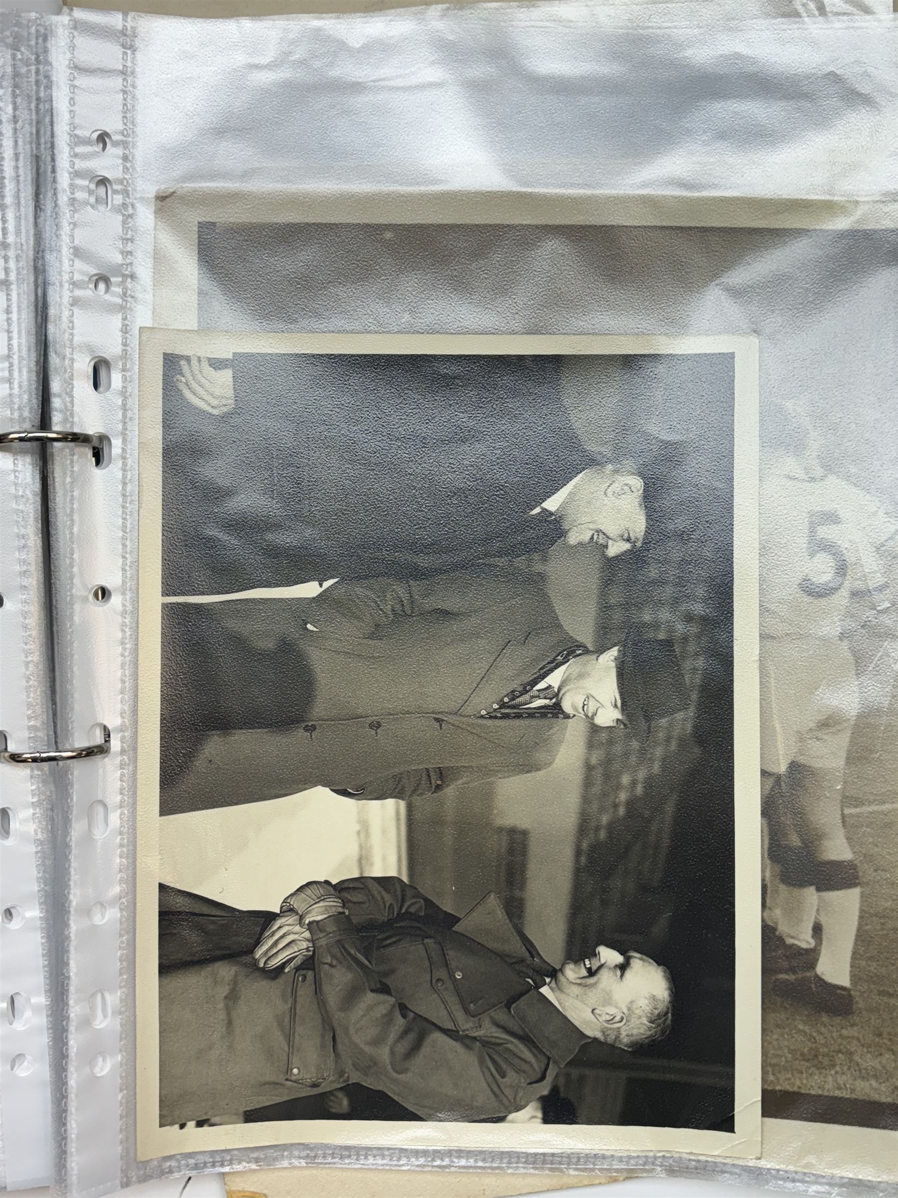 Collection of football memorabilia belonging and relating to the Hull based referee Frank Coultas, including 9ct gold Referee's medal for the 1957 Aston Villa v Manchester United FA Cup Final, inscribed 'The Football Association, F.B Coultas, F.A. Challenge Cup Competition, Final Tie 1957', hallmarked and in original case; the kit worn by him to referee the 1957 FA Cup Final and ephemera relating to the match including photographs, programmes and tickets; together with other football memorabilia collected by Frank Coultas, including programmes, photograph and ticket stubs, with some items relating to the 'Busby Babes'