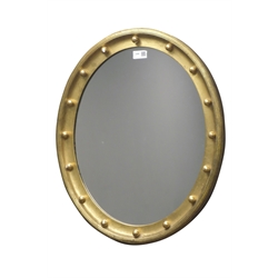  Oval gilt framed mirror, W50cm, H60cm  