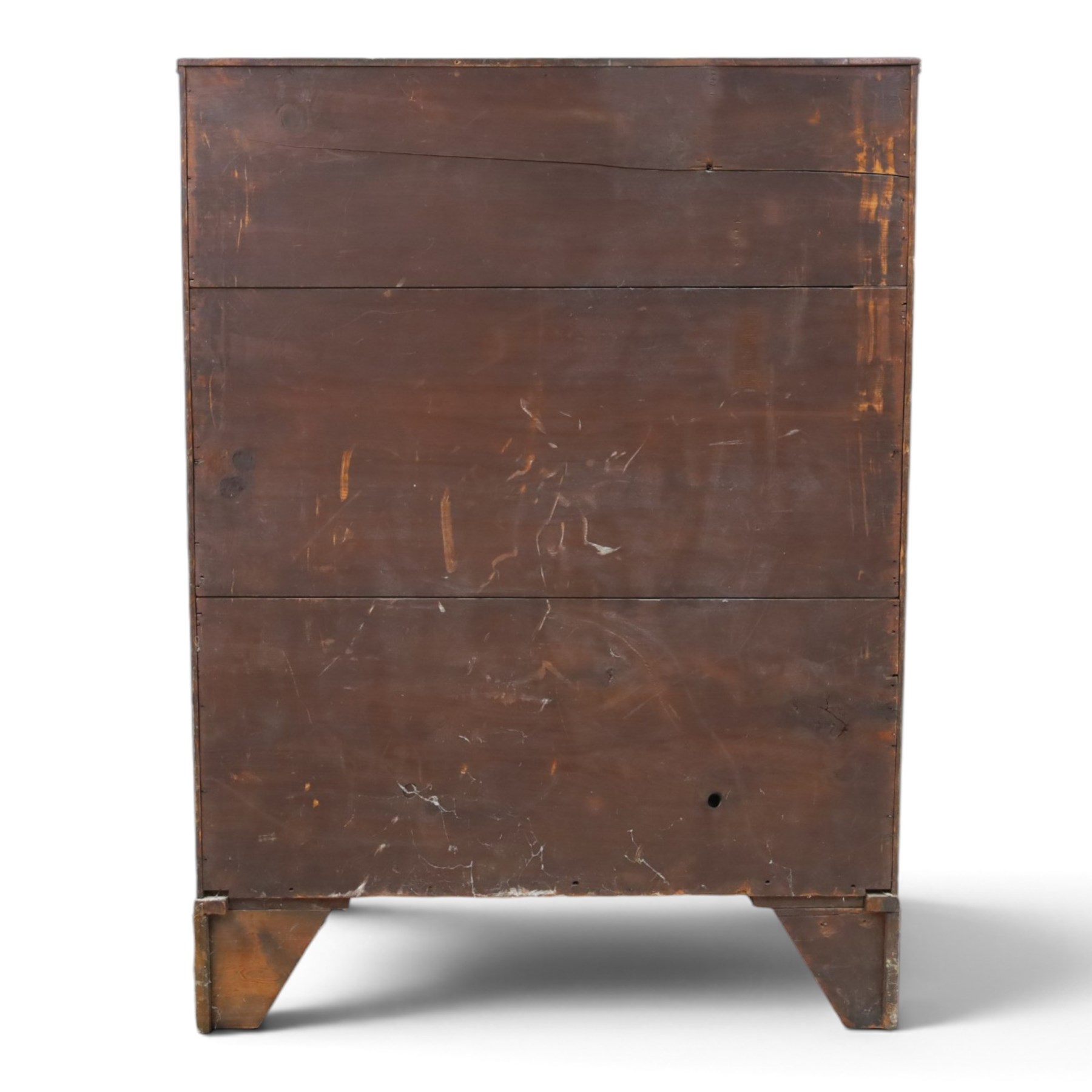 Edwardian mahogany tall chest, rectangular top with reeded edge, above two short over four long graduating drawers, raised on bracket feet