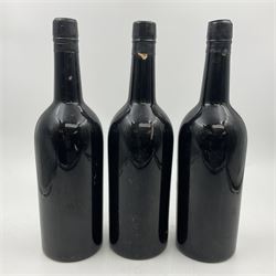 Warre's, 1963 vintage port, three bottles, unknown contents and proof