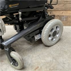 Permobil LSA Lifestand seated and standing wheelchair