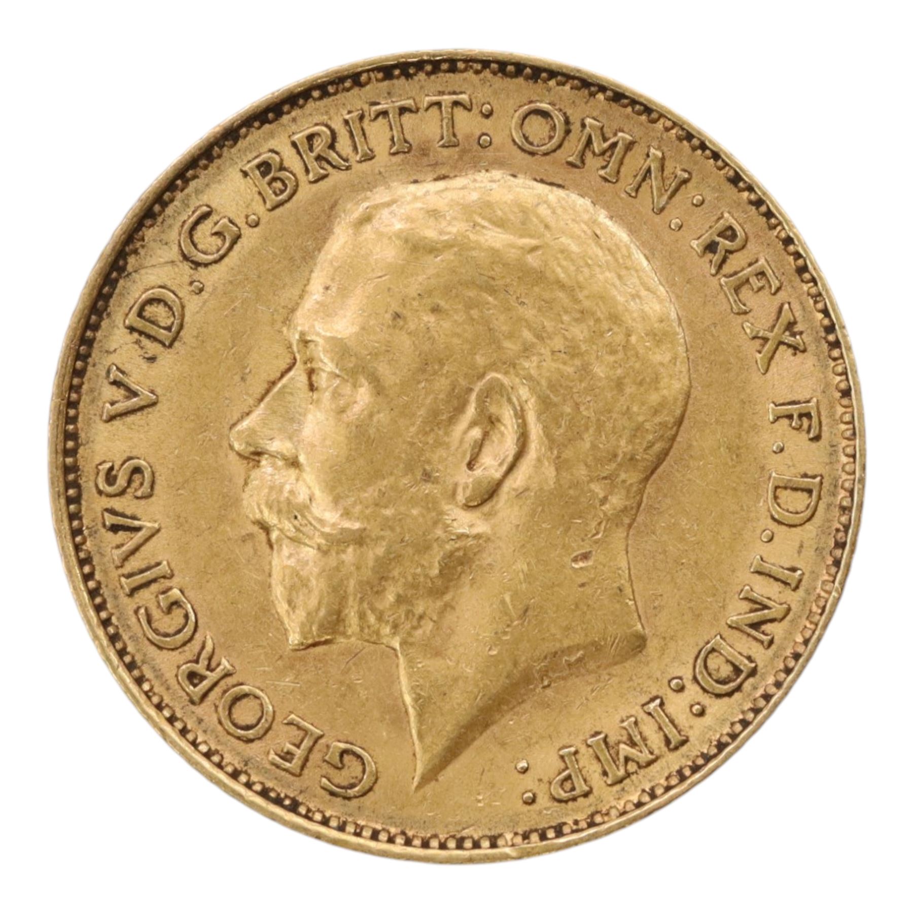 King George V 1913 gold half sovereign coin
