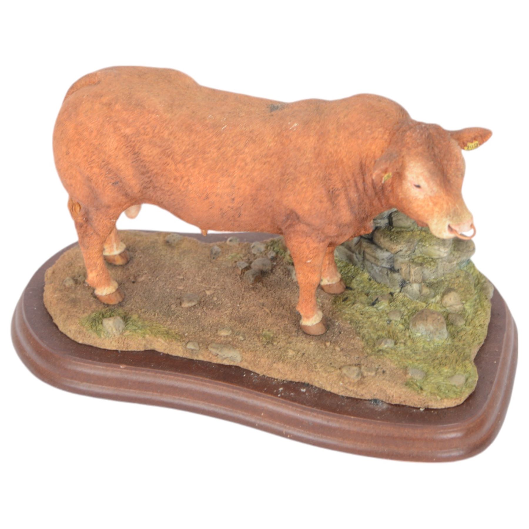 Two Border Fine Arts bull figures, comprising Belgian Blue Bull No A8953 and Limousin Bull No A9788