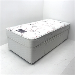 Dreams Iris 3’ divan bed, single drawers, W93cm, H63cm, L192cm