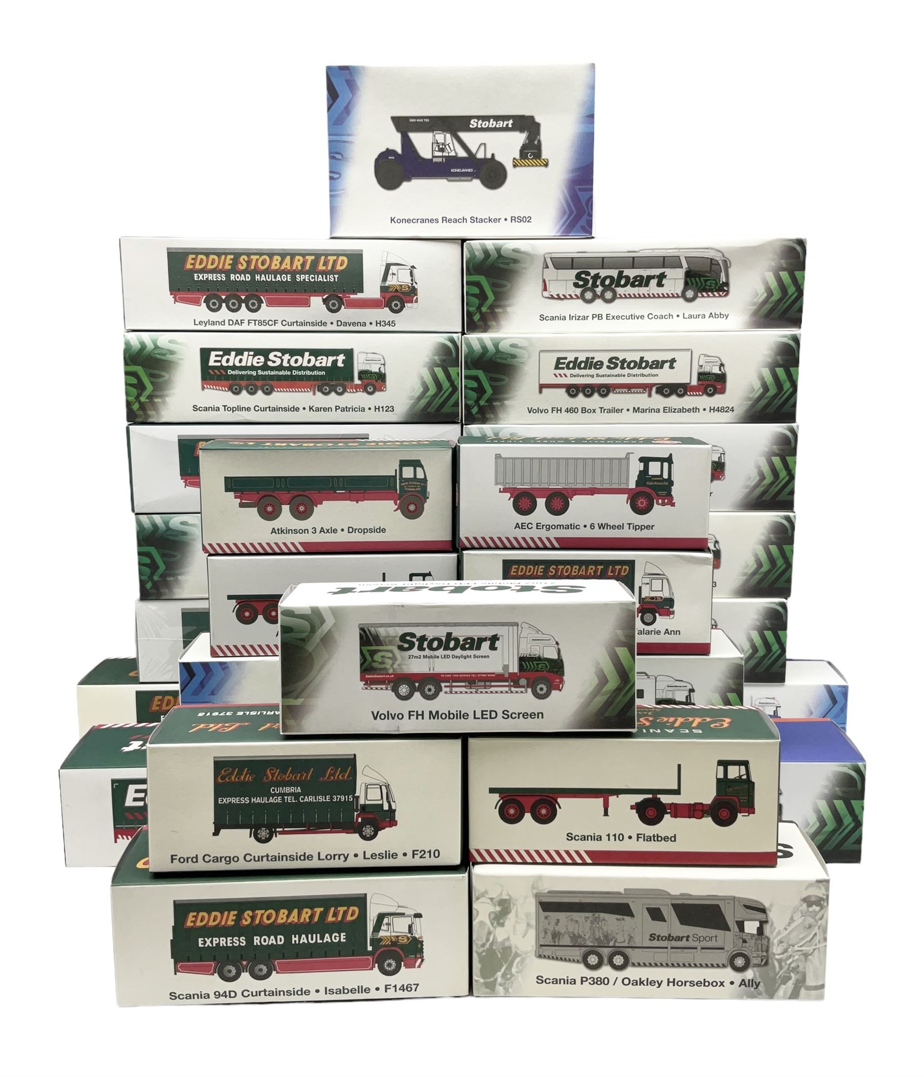 Atlas Editions Eddie Stobart - twenty-six 1:76 scale die-cast models in The Special Edition Collector's Series with twenty-five certificates; all boxed (26)