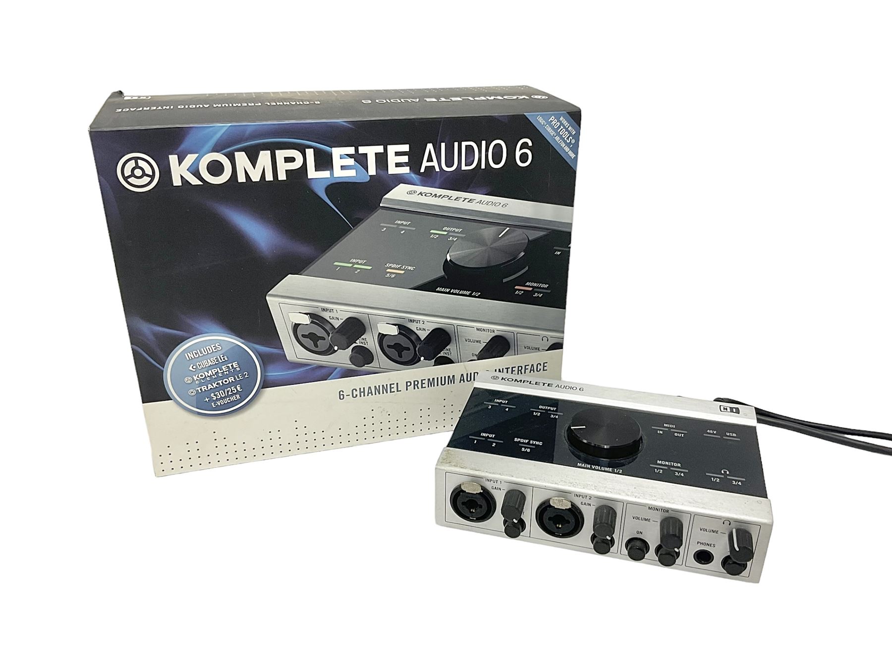 Native Instruments Komplete Audio 6, six channel audio interface, boxed with instructions and installation discs