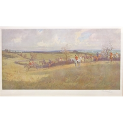  Hunting Scenes, three colour prints after Lionel Edwards (British 1878-1966), two signed by the artist all pub. The Sporting Gallery, London max 36cm x 63cm (3)  