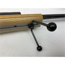 Feinwerkbau, Westinger & Altenburger Germany .22 LR bolt-action target rifle with 67cm barrel, fully adjustable weights and laminated stock, sliding weight rails and vernier rear sight; bi-pod rest at front; No.4225 L123.5cm overall SECTION 1 FIRE-ARMS CERTIFICATE REQUIRED       

