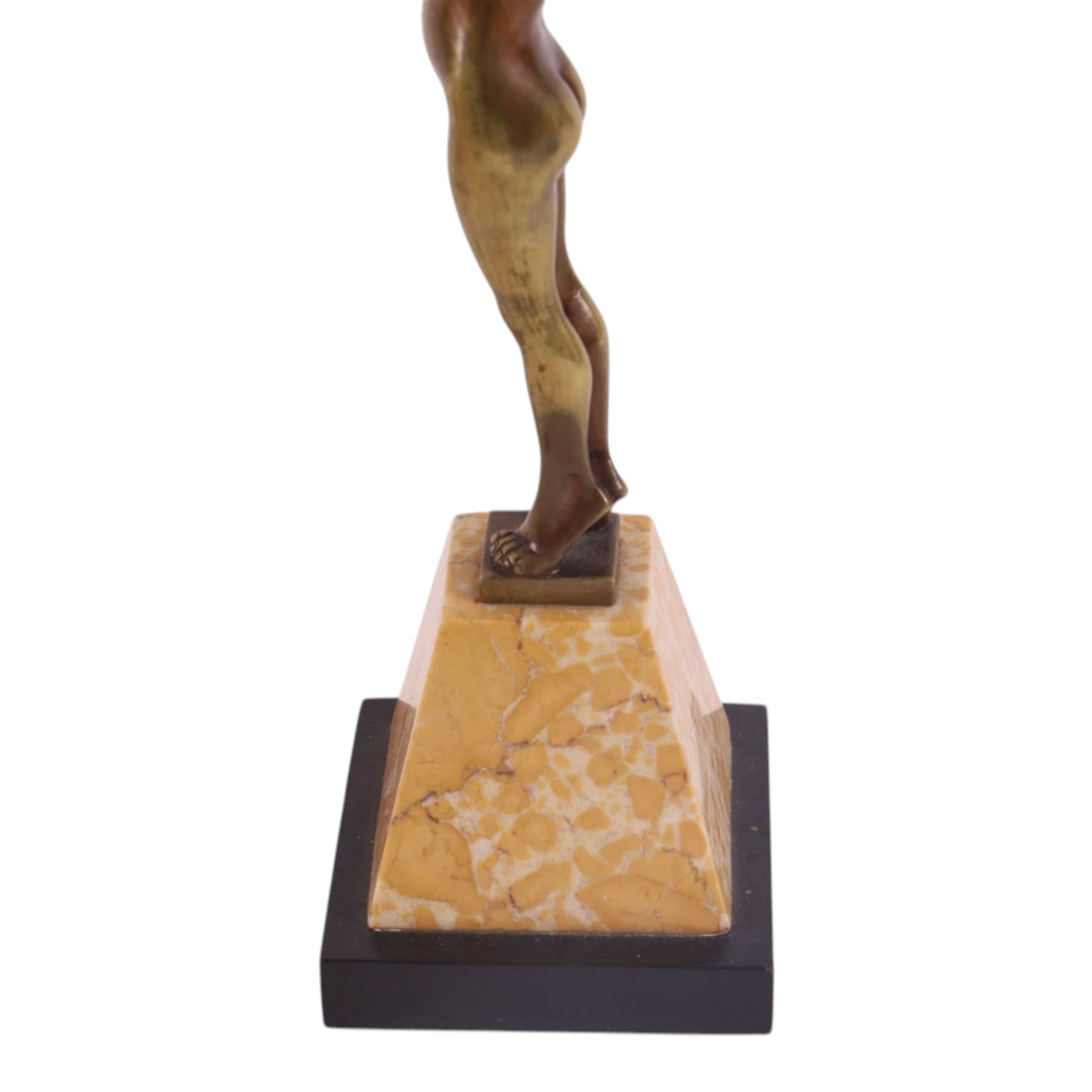After Paul Philippe, Le Reveil, patinated bronze, upon a marble base, H30cm