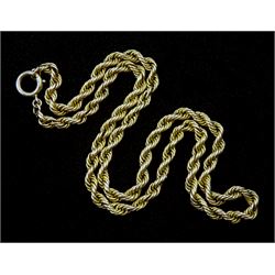9ct gold rope chain necklace, approx 11.3gm