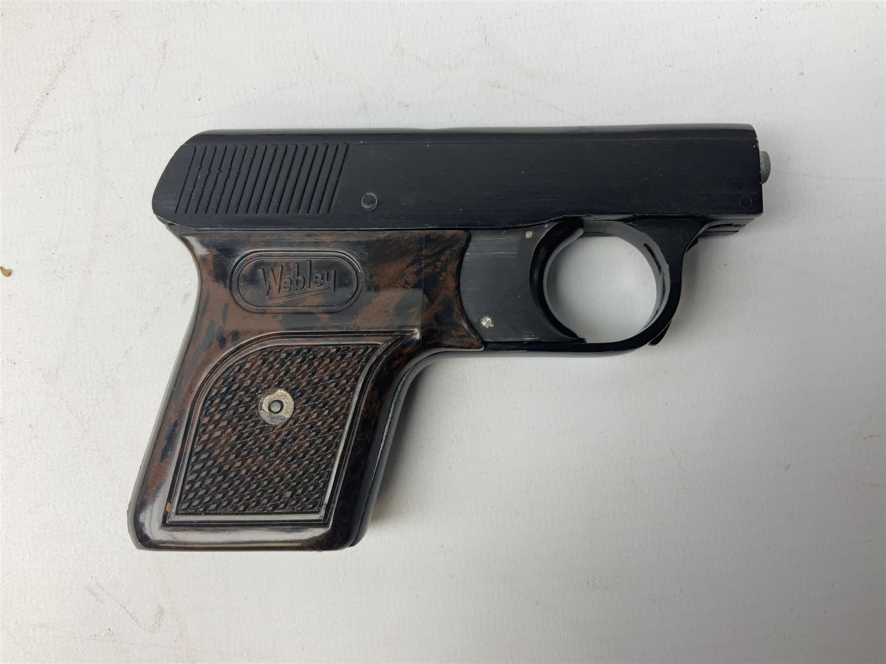Webley Mark III .22 Sports Starting Pistol, top venting, with bakelite grips, boxed with instructions; and a reproduction Georgian Tower flintlock blunderbuss (2)
