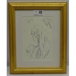  Pierre Bonnard (French 1867-1947): 'Girl Reading', etching monogrammed in plate, posthumous ed. pub.1965 with certificate of authenticity verso 17.5cm x 12cm Notes: Created for the book La Vie de Sainte Monique)  