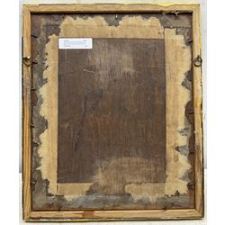 Circle of Natalia Goncharova (Russian 1881-1962): 'Un Danseur', oil on panel with initials N.g. and Cyrillic monogram 31cm x 25cm