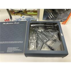 Nine 1:72 scale model aeroplanes comprising four ‘Sky Guardians’, F-16 Fighter Falcon, Sea Vixen FAW.2 899 Sqd XP924, Gloster Javelin FAW 9R 64 Sqd RAF XH766, and Sea Vixen F(AW) Mk2 XN694/305/BL No 892 Sqd RNAS Yeovilton; with three Hobby Master models, one Ixomodels model and one 72 Aviation model  (9)