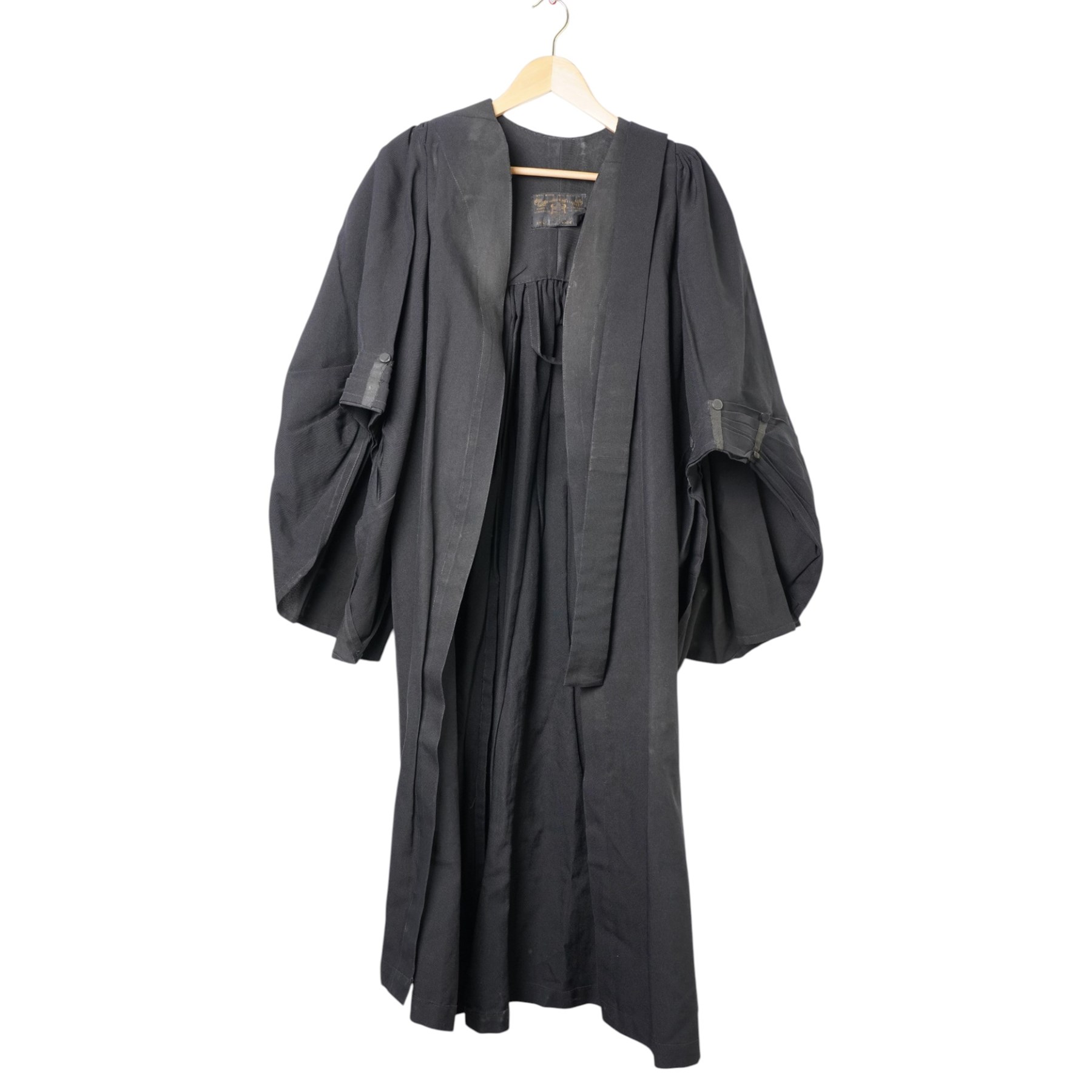 1978 William Northam & Co- Barrister's peruke in box together with gown, sleeved waistcoat and original bags