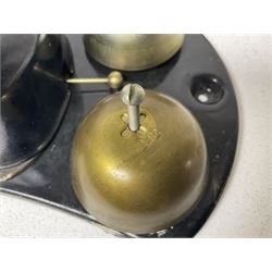 Two GPO wall mounted bell boxes, the first example marked no.1, and no.1A, together with three other wall mounted bell boxes 