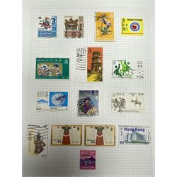 Hong Kong Queen Victoria and later stamps, including 1874-1902 postal fiscal stamps, various King Edward VII issues including one dollars, China overprints etc, housed on pages