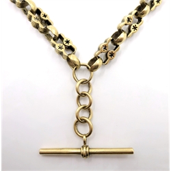  Victorian 9ct gold Albert watch chain, stamped 9ct approx 36gm  