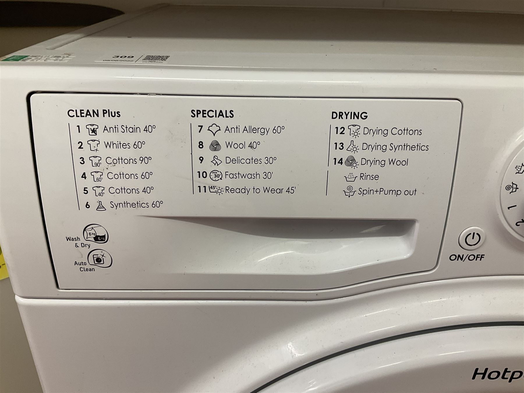 Hotpoint Aquarius 8kg washer dryer WDAL8640- LOT SUBJECT TO VAT ON THE HAMMER PRICE - To be collected by appointment from The Ambassador Hotel, 36-38 Esplanade, Scarborough YO11 2AY. ALL GOODS MUST BE REMOVED BY WEDNESDAY 15TH JUNE.