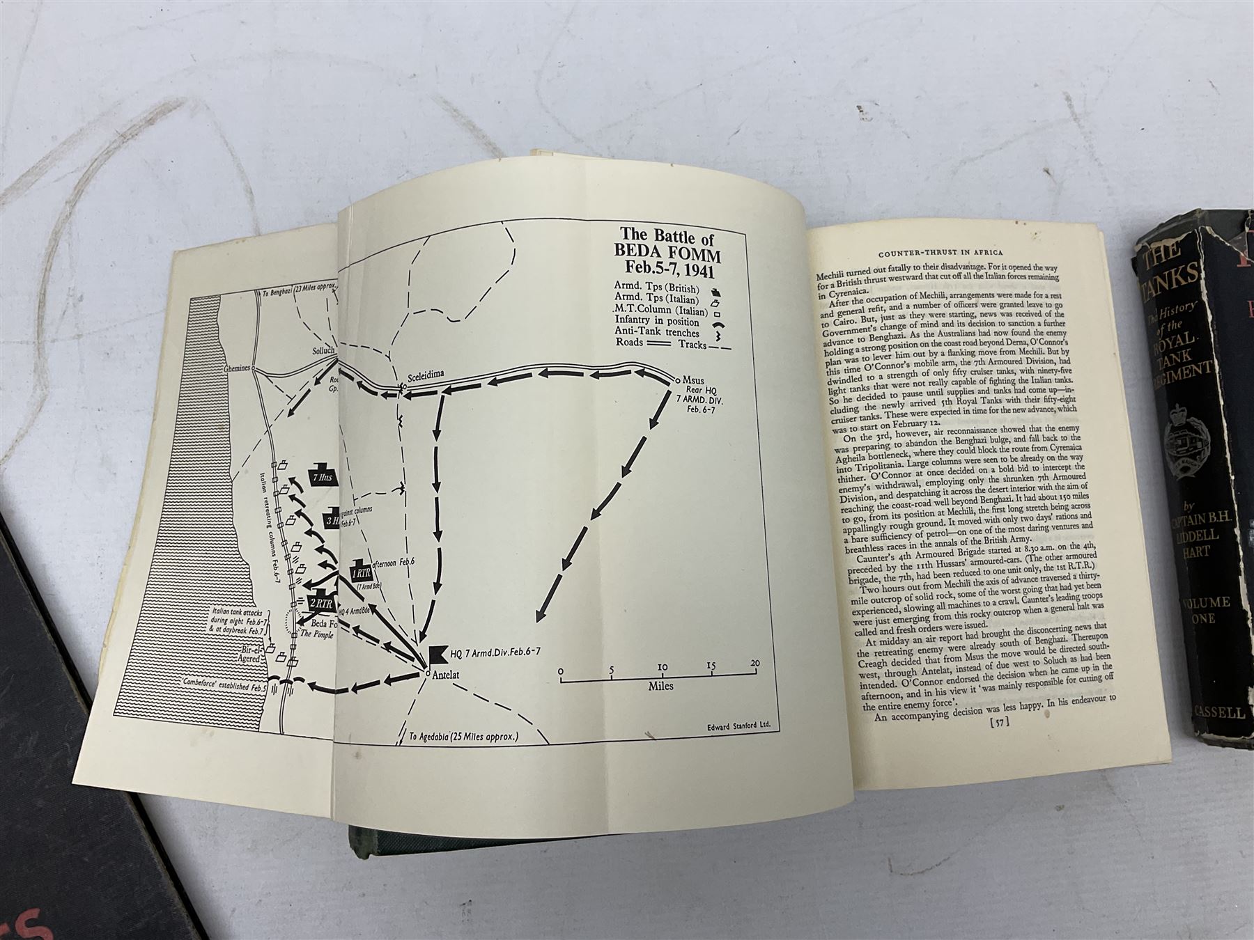 Hitler Adolf: Mein Kampf. The original edition entirely unexpurgated in eighteen parts by Hutchinson & Co. in association with Hurst & Blackett; Hart Capt. B.H. Liddell: The Tanks - History of the Royal Tank Regiment. 1959. Two volumes with dustjackets; The History of the London Rifle Brigade 1859-1919. London 1921; and Covenants With Death. Daily Express Publication. 1934