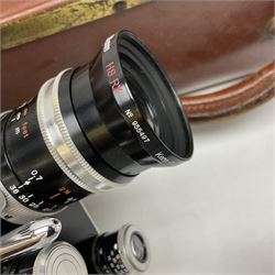 Paillard Bolex H8 RX cine camera body, serial no.195008, with 'Kern Paillard Vario Switar 36EE 1:1,9 f=8/36mm H8 RX' lens, serial no. 955497, in fitted leather carrying case  