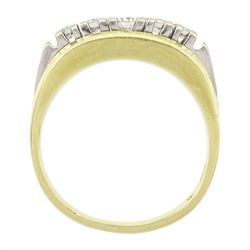 14ct gold five stone round brilliant cut diamond ring, stamped 585, total diamond weight approx 0.40 carat 