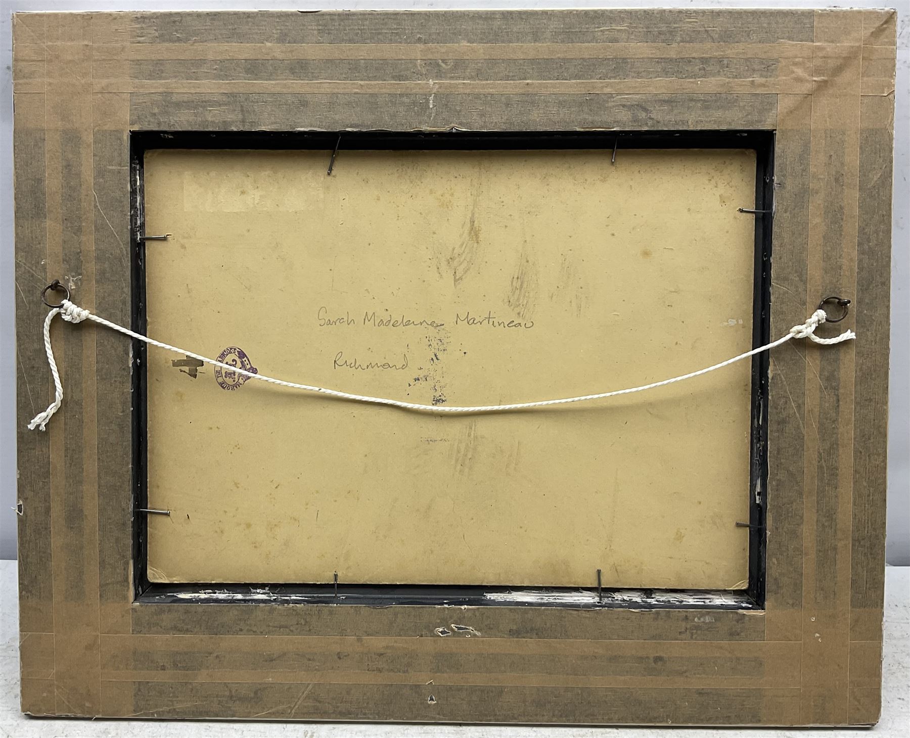 Sarah Madeleine Martineau (British 1872-1972): Richmond, oil on canvas board unsigned, inscribed in a later hand verso 24cm x 32cm  
Notes: Martineau was a successful Arts and Crafts jeweller. She attended Clapham Art School, and subsequently attended Westminster School of Art with her sister Lucy. By 1904 she was an established jewellery maker, and in 1906 she had had two pendants accepted for the Arts and Crafts Exhibition at the Grafton Galleries. By 1909 she was showing her jewellery at various galleries and exhibitions, including the Society of Women Artists and was featured in 'Studio' magazine for various achievements.