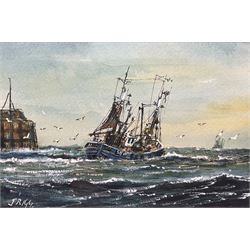  Jack Rigg (British 1927-2023): Scarborough Fishing Vessel Leaving the Harbour, watercolour signed 11cm x 17cm