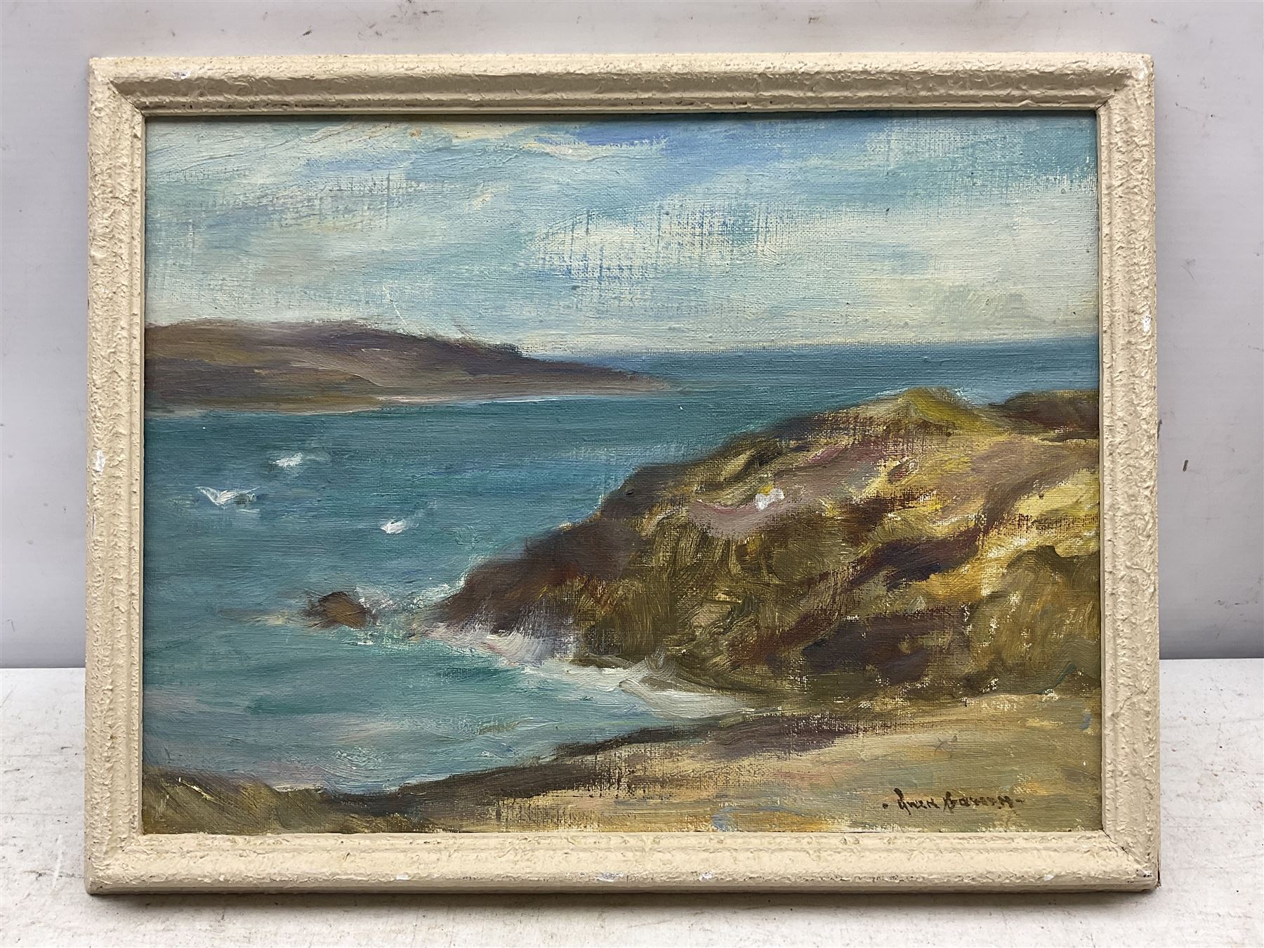 Owen Bowen (Staithes Group 1873-1967): Coastline near the Solway Firth, oil on board signed 26cm x 35cm