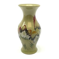 A Moorcroft vase of baluster form decorated in the Magical Toadstool pattern, designed by Kerry Goodwin, with impressed and painted marks beneath, and dated 2009, H13cm. 