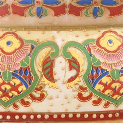 20th century Chinese fish bowl, decorated to exterior with figures surrounded by floral panels the  interior decorated with fish, together with a similar smaller example, largest H32cm