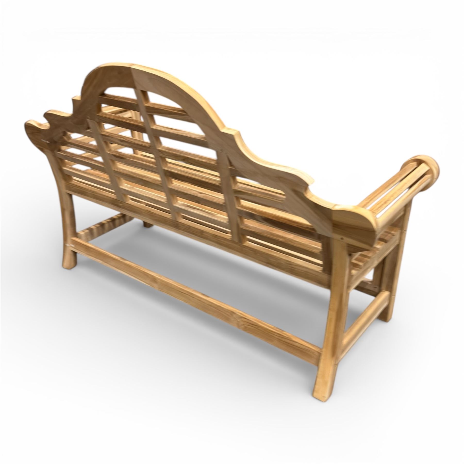Lutyens design solid teak garden bench