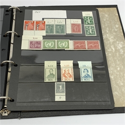 Ring Binder album containing West German mint stamps, 1949 - 1959, S.G. 1033 - 1239, mostly unmounted mint, catalogue value reported to be 5000 pounds plus by the vendor