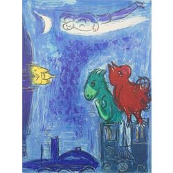 Marc Chagall (Russian/French 1887-1985): 'Les Monstres de Notre-Dame', offset colour lithograph pub. Derriere le Miroir 38cm x 28cm (unframed)