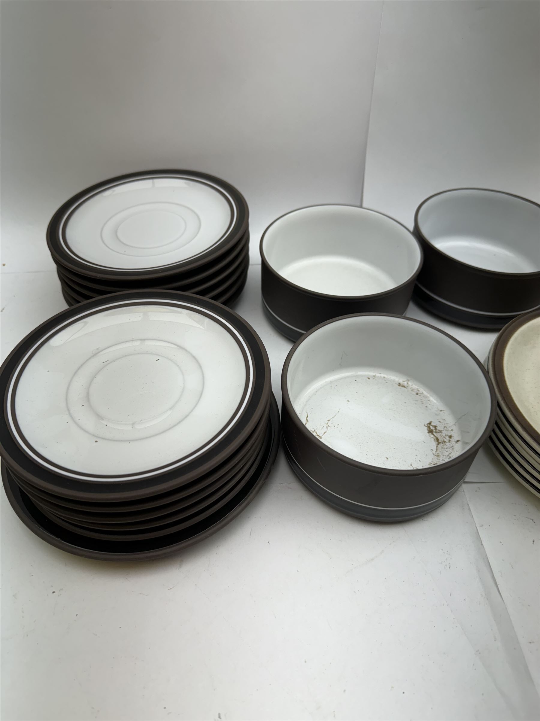 Hornsea Lancaster Vitramic Contrast pattern tea service, including coffee pot, jug, sugar bowl, cups saucers, etc together with other items of Hornsea Lancaster Vitramic