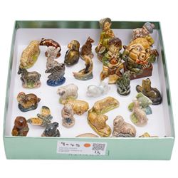 Collection of approx sixty Wade Whimsies including Fairy Tale figures and two painted bottle stoppers