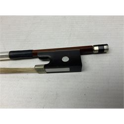 German Hopf violin c1900 with 35.5cm two-piece maple back impressed HOPF, maple ribs and spruce top, also marked HOPF internally L58.5cm overall; in Maidstone ebonised wooden coffin case with bow