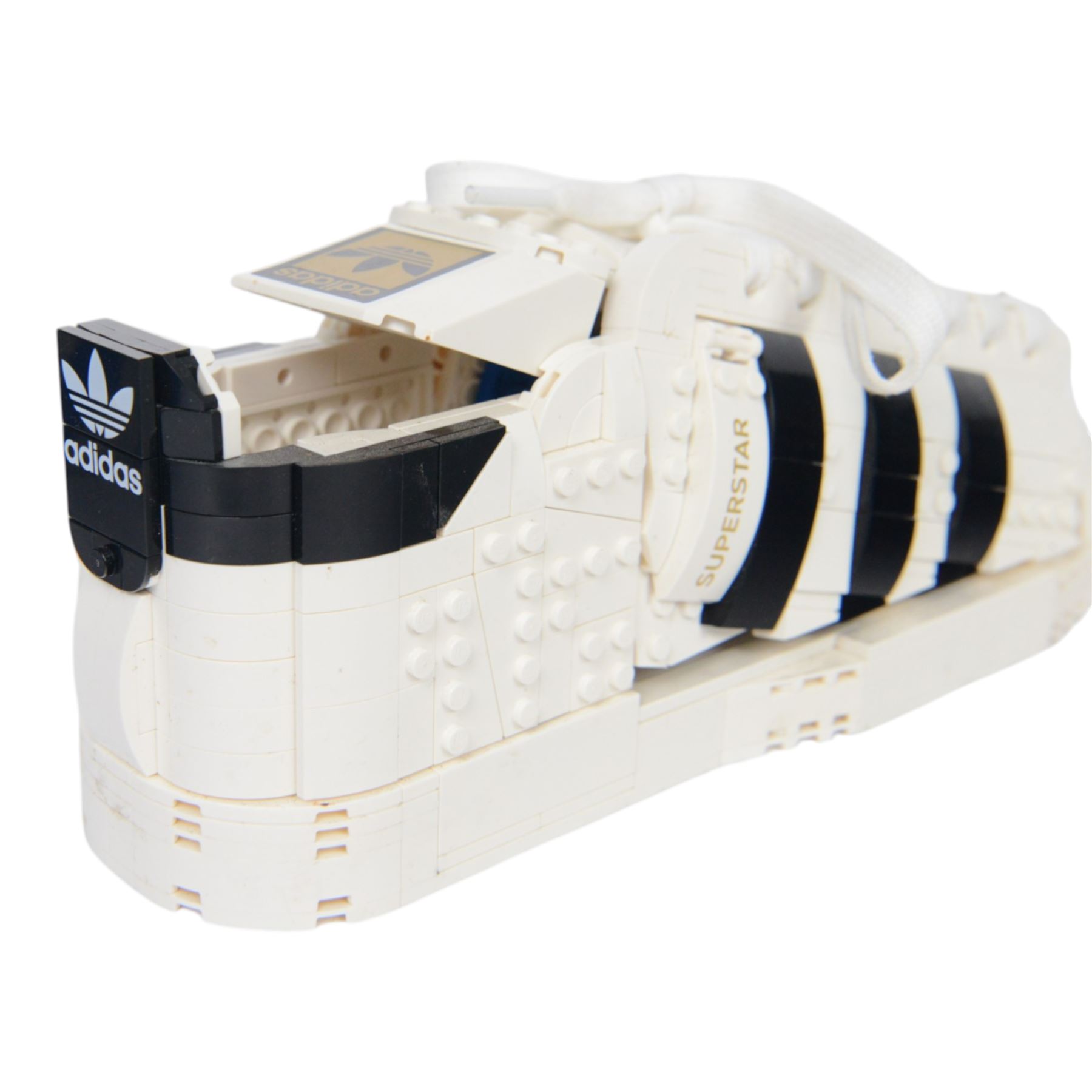 Lego Adidas Originals Superstar trainer, no. 10282, built with box and instructions