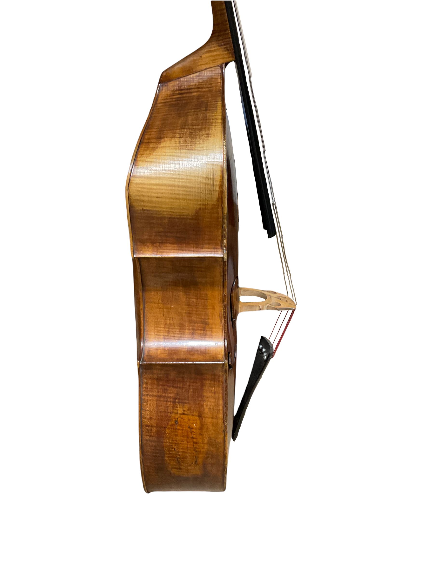Fine double bass by Albert Volkmann double bass specialist of Schonbach Bohemia c1910, with 110cm (43.25