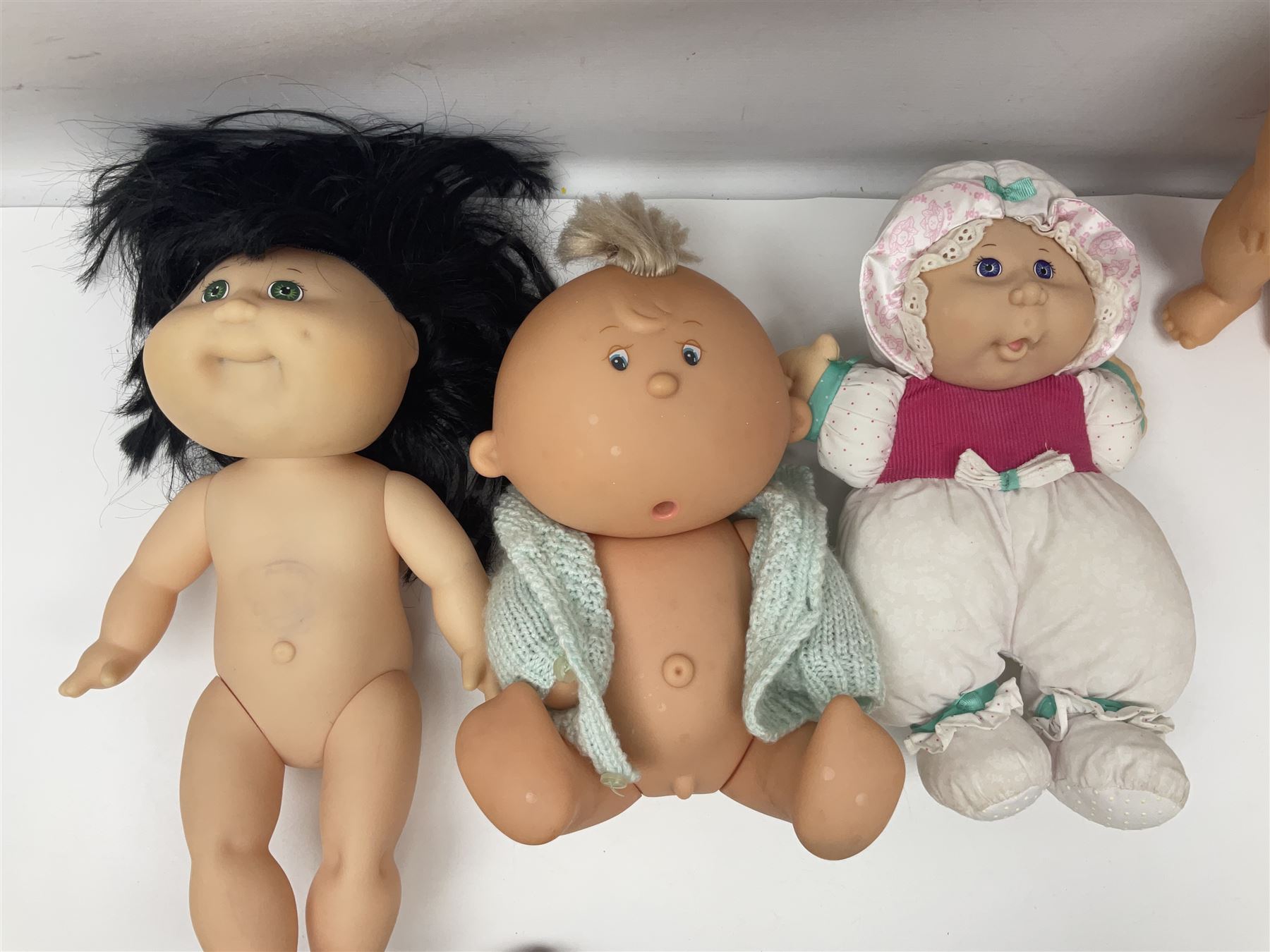 Plush covered soft toy of a swimming duck with squeeze type musical action L17cm; and collection of ten Cabbage Patch type dolls by various makers including Mattel, Hasbro, Appalachian Artworks, Migliorati etc