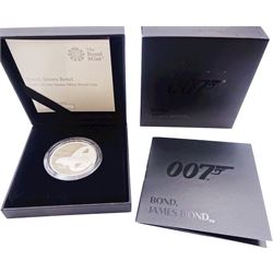 Two The Royal Mint United Kingdom 2020 James Bond 007 one ounce silver proof coins, 'Bond, James Bond' and 'Pay Attention 007', both cased with certificates