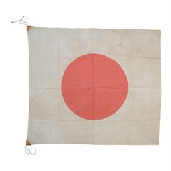 WWII Japanese Yosegaki Hinomaru (Good Luck) national flag, H72cm, L80cm
