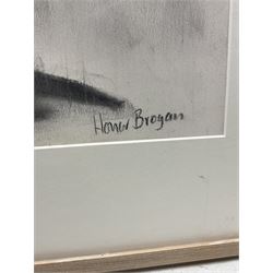 Honor Brogan (British Contemporary): 'Lichfield Cathedral - West Front', charcoal signed, titled and dated 2001 on exhibition label verso 83cm x 58cm