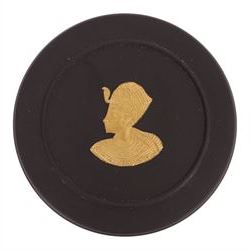 Wedgwood black basalt Egyptian collection, circa 1978 trinket box with Tutankhamun to the lid, with impressed marks beneath, H4cm, D11cm  