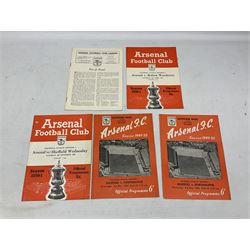 Arsenal F.C. - thirty-one home programmes for 1949/50 (28) & 1950/51 (3) including Practice Match, Division One, F.A. Cup, Football Combination Cup (reserves), 'Tour Match', single sheet programme, souvenir programmes and some duplicates (31)