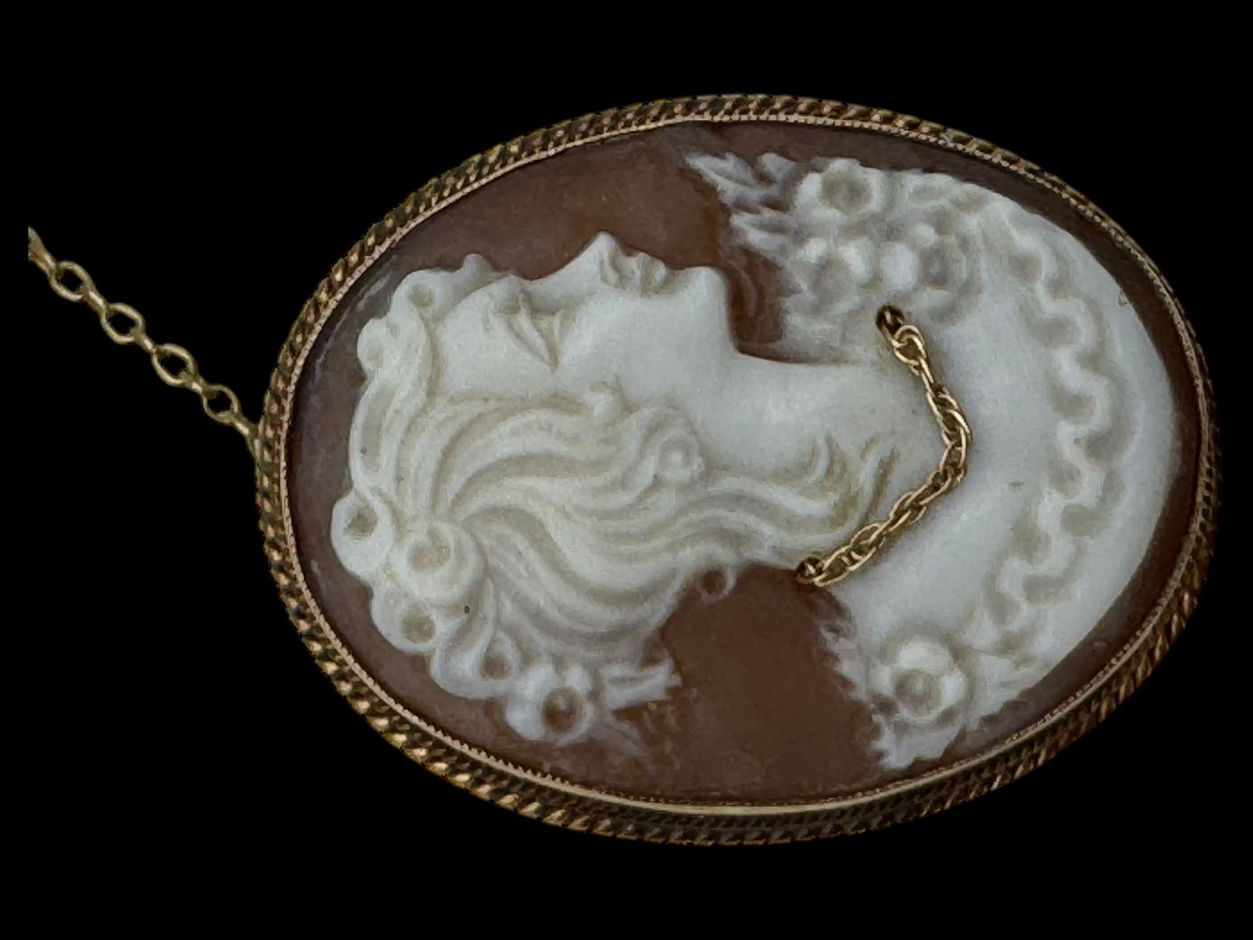 9ct gold cameo brooch, hallmarked, silver jewellery including brooch and earrings and a collection of costume jewellery