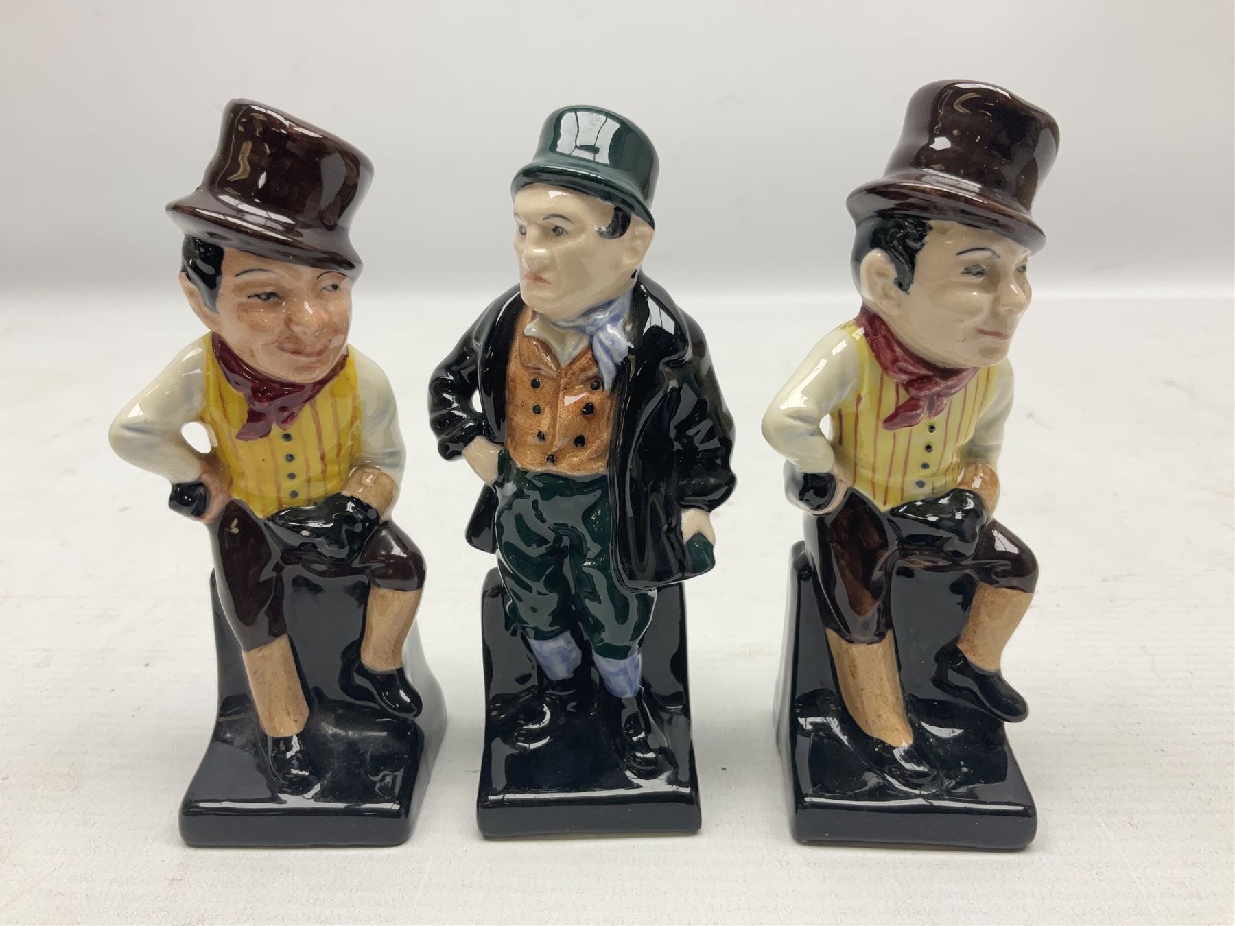 Seventeen Royal Doulton Charles Dickens figures, to include Bumble, Sairey Gamp, Scrooge, Dick Swiveller, Little Nell etc, all with printed marks beneath